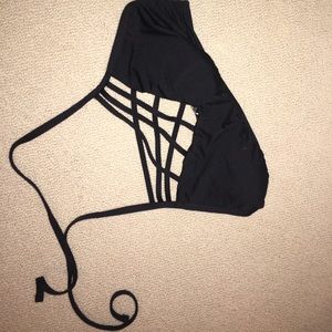 Black Cross Cross Bikini Top